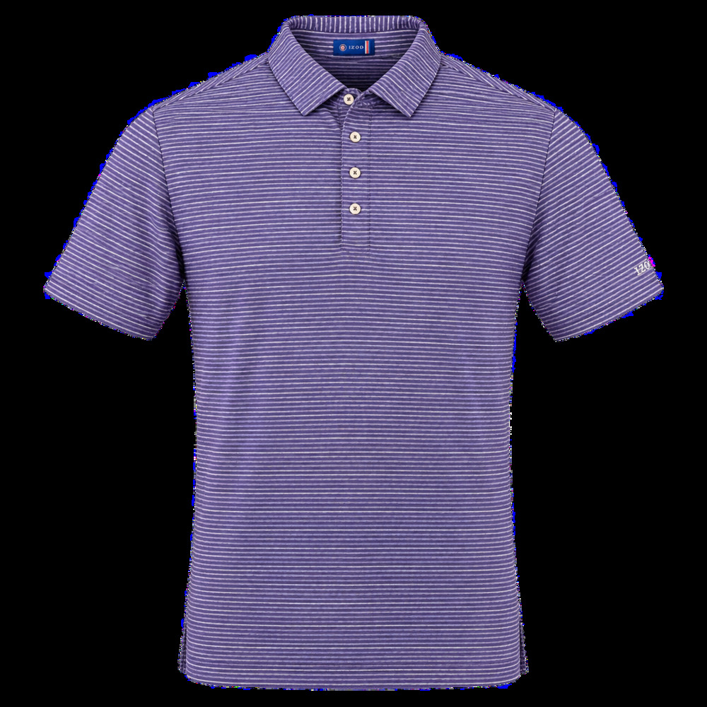 Stitch Golf Polo Shirt, Men’s size L, Purple and White Striped